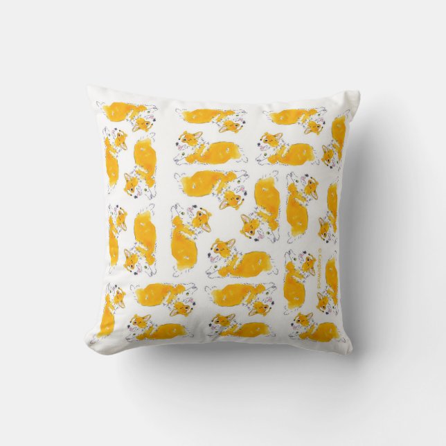 Flying Corgis Pillow (Front)
