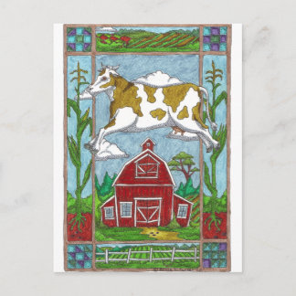 Flying Cow Postcard