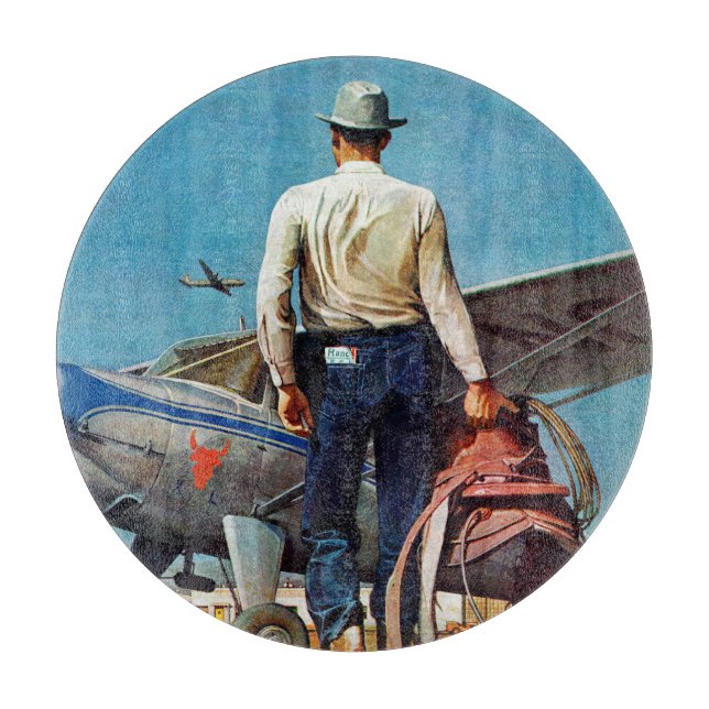 Flying Cowboy by Mead Schaeffer Cutting Board (Front)