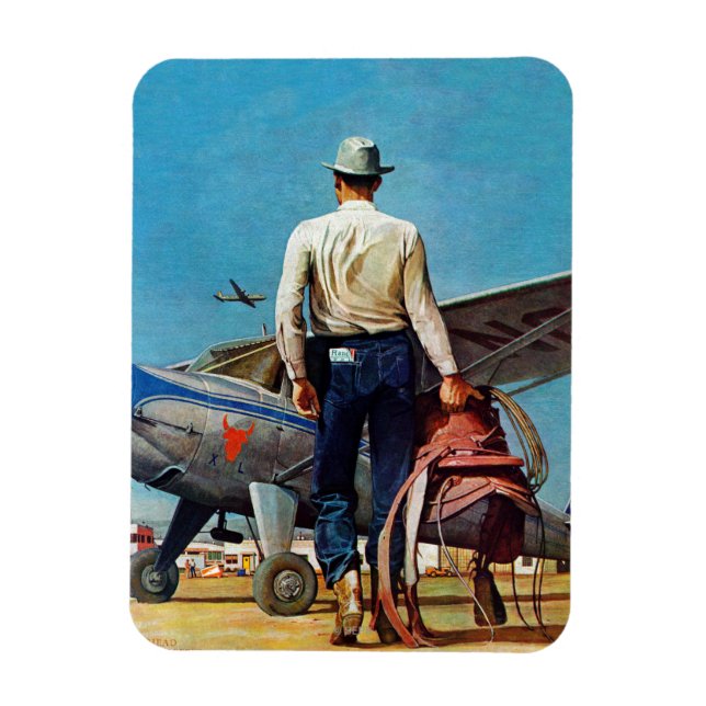Flying Cowboy by Mead Schaeffer Magnet (Vertical)