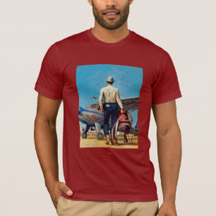 Flying Cowboy by Mead Schaeffer T-Shirt