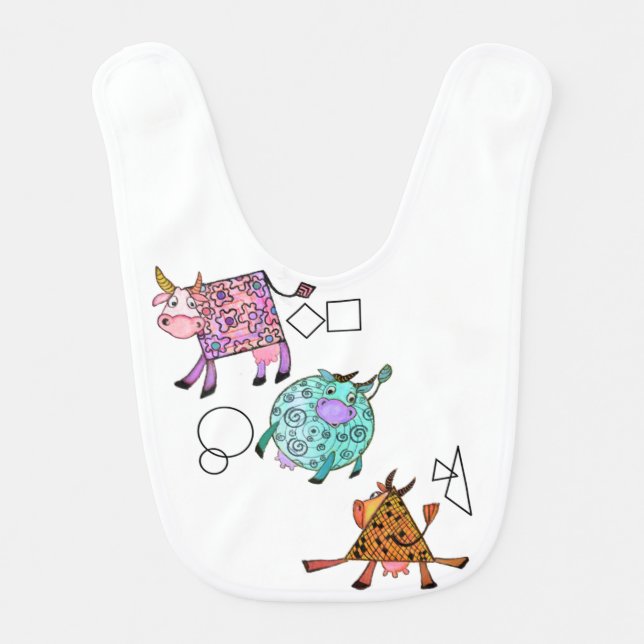 Flying Cows Baby Bib (Front)