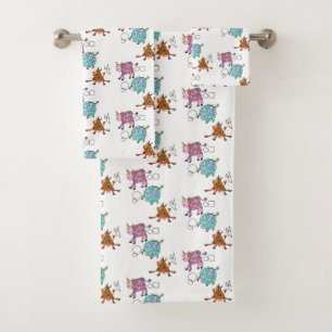 Flying Cows Bath Towel Set