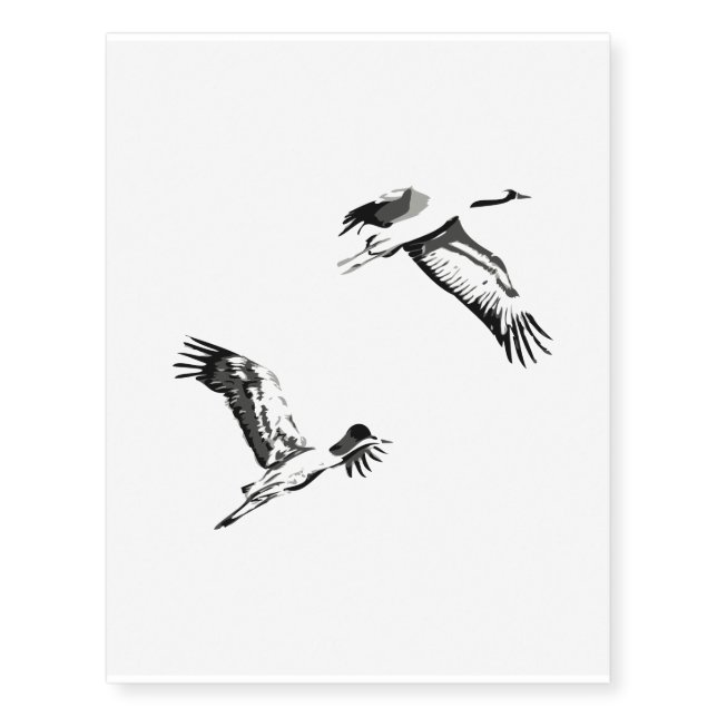 flying crane - temporary tattoo (Front)