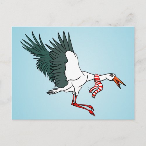 Flying Crane Wearing A Neck Scarf Postcard