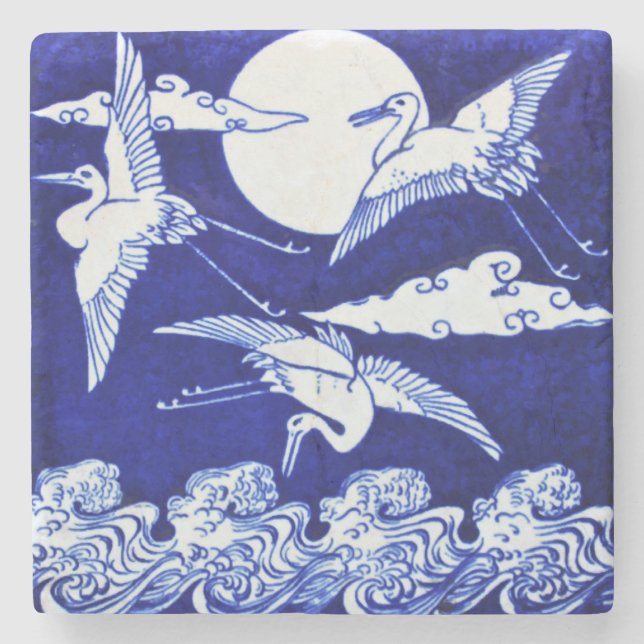 Flying Cranes - Christopher Dresser Stone Coaster (Front)