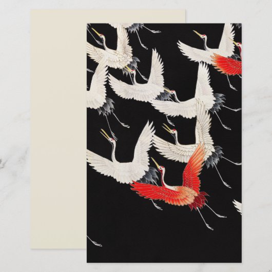 Flying Cranes: Japanese Bird Kimono Art (Front/Back)