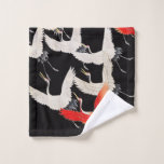 Flying Cranes: Japanese Bird Kimono Art Bath Towel Set