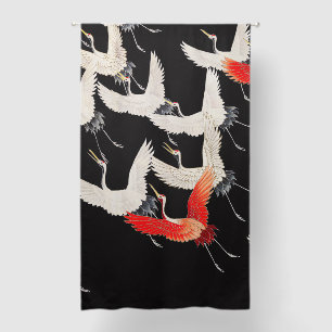 Flying Cranes: Japanese Bird Kimono Art Blackout Curtains