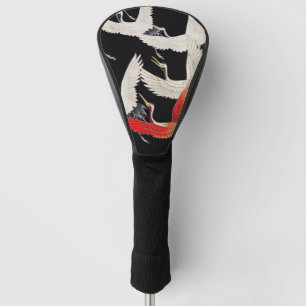 Flying Cranes: Japanese Bird Kimono Art Golf Head Cover
