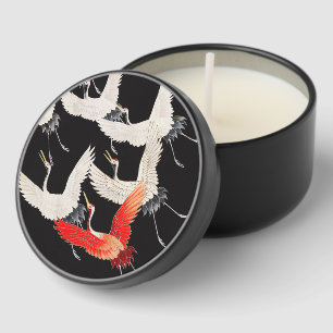 Flying Cranes: Japanese Bird Kimono Art Mini Candle Favors