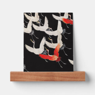 Flying Cranes: Japanese Bird Kimono Art Picture Ledge