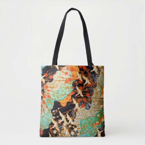 FLYING CRANES WITH SPRING FLOWERS TOTE BAG