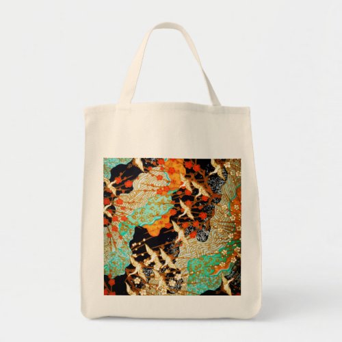 FLYING CRANES WITH SPRING FLOWERS TOTE BAG