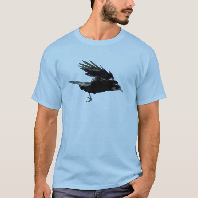 Flying Crow Art Raven-lovers Wildlife Tee (Front)