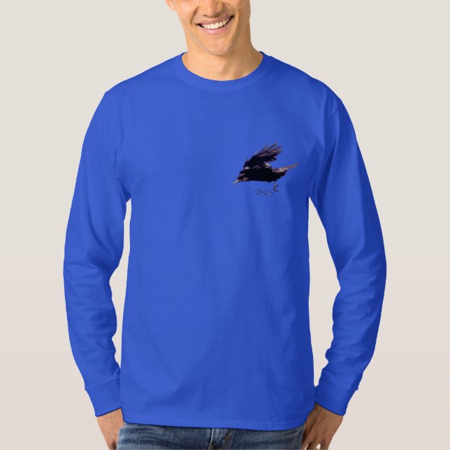 Flying Crow Corvid-lover design T-Shirt (Front)