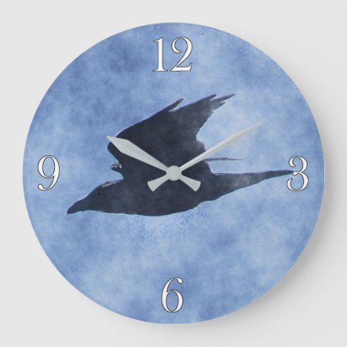 Flying Crow Wildlife_lovers Watercolour Art Clock