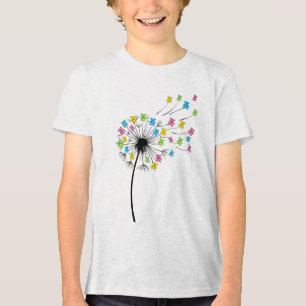 Flying cute bears dandelion flow Tri-Blend shirt