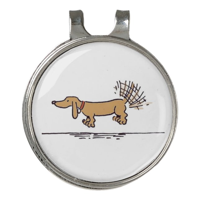 Flying Dachshund brown hat clip (Front)