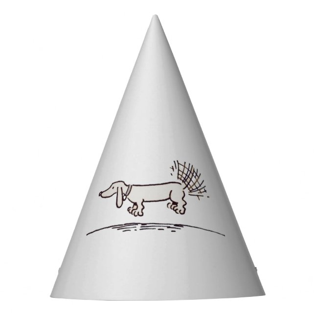 Flying Dachshund gray gray party hats (Front)