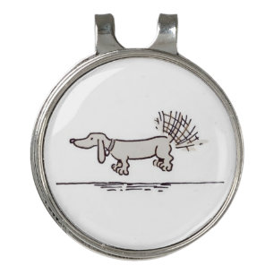Flying Dachshund gray hat clip