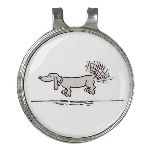 Flying Dachshund gray hat clip (Front)
