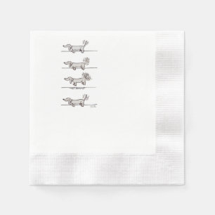 Flying Dachshund gray paper napkins