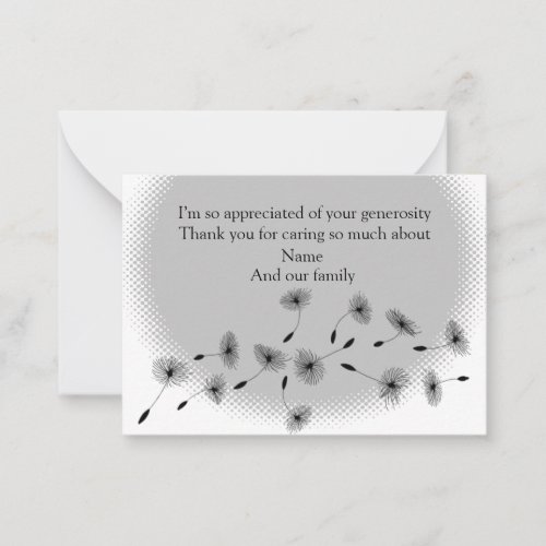 Flying Dandelion Seeds Thank You Cards