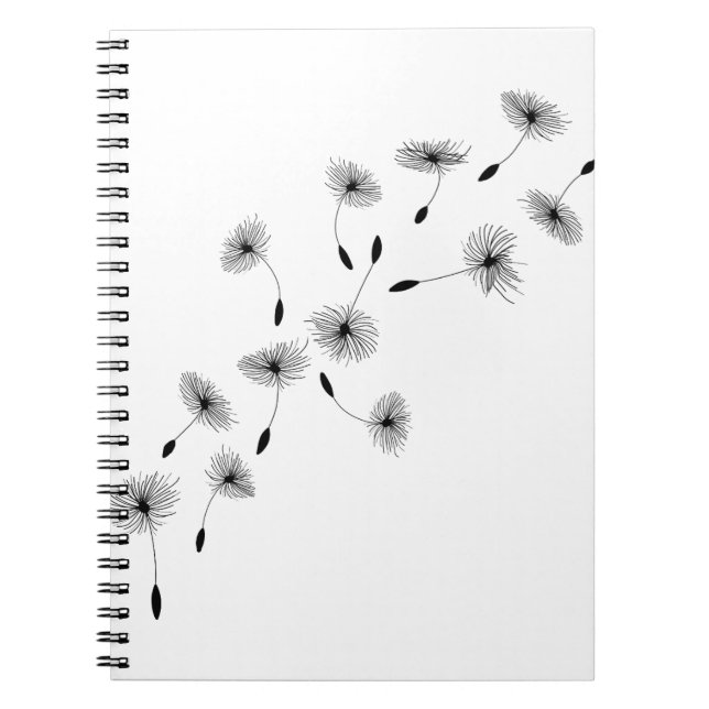 Flying Dandelions Dandelion Seeds Wind Flower Notebook (Front)