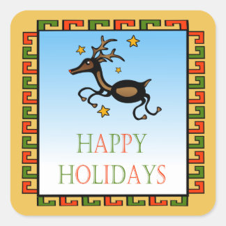 Flying Deer Square Decal / Sticker