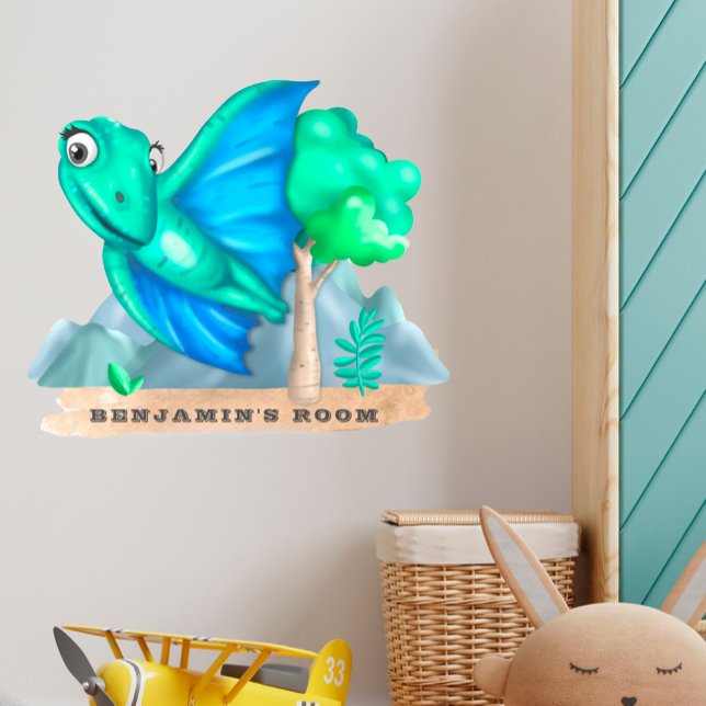 Flying Dinosaur Name Kids Wall Decal (Creator Uploaded)