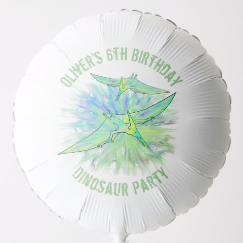 Flying Dinosaurs Birthday Party Name Balloon