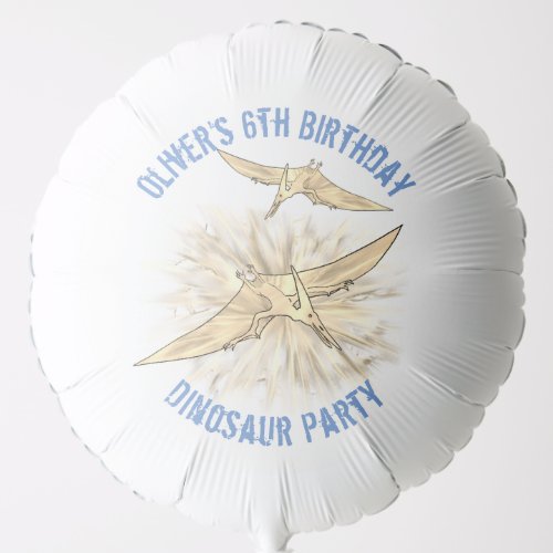 Flying Dinosaurs Birthday Party Name Balloon