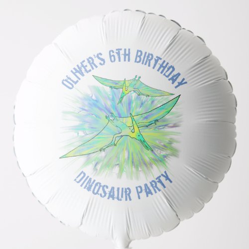 Flying Dinosaurs Birthday Party Personalized  Balloon