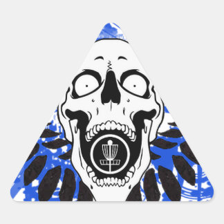 Flying Disc Golf Skull Triangle Sticker