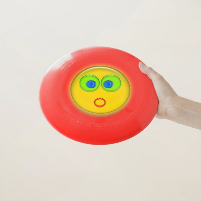 Flying Disk - Scared Bubble Face Wham-O Frisbee (In Hand)