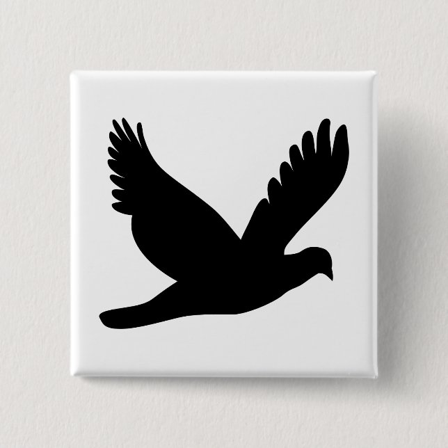 Flying Dove Silhouette Button (Front)
