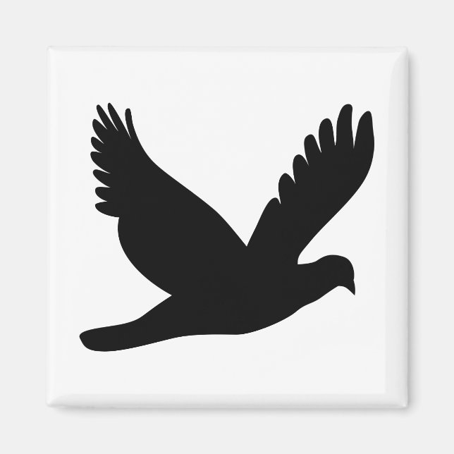 Flying Dove Silhouette Magnet (Front)
