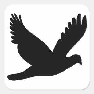 Flying Dove Silhouette Square Sticker