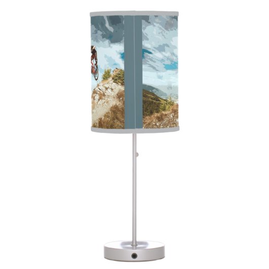 Flying Downhill on a Mountain Bike Table Lamp (Back)
