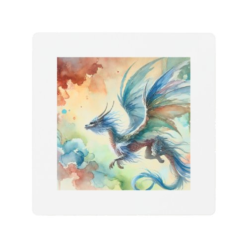 Flying Dragon 240624AREF111 _ Watercolor Metal Print