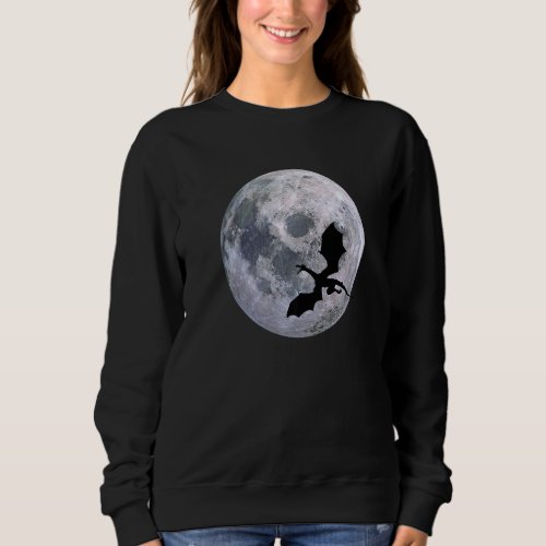 Flying Dragon by the Moon Symbol Of Power and Stre Sweatshirt
