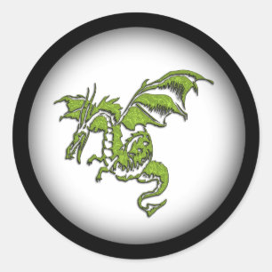 Flying Dragon Design Classic Round Sticker