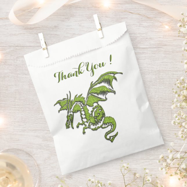 Flying Dragon Design Favor Bag (Clipped)