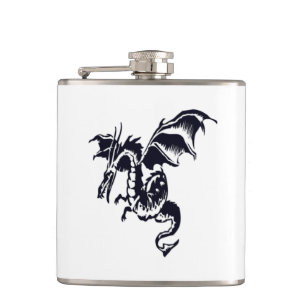 Flying Dragon Design Hip Flask