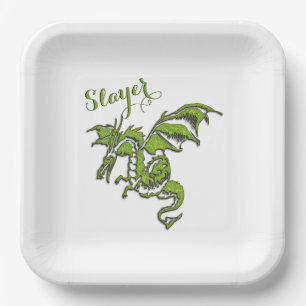 Flying Dragon Design Paper Plates