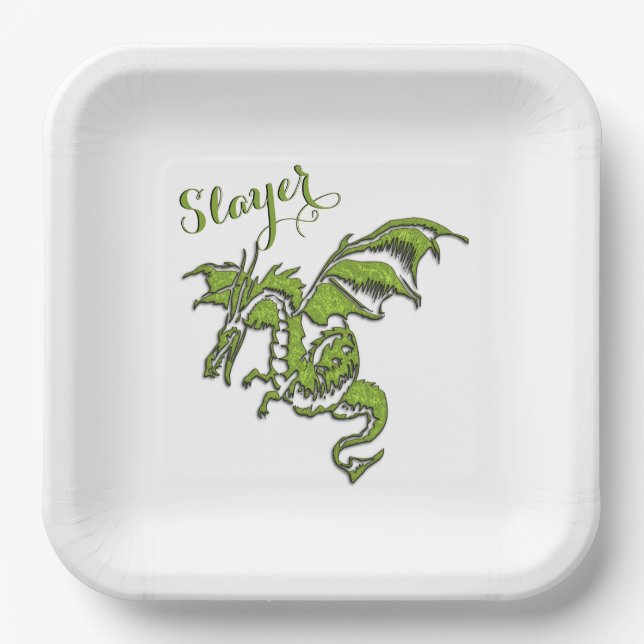 Flying Dragon Design Paper Plates (Front)