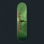 Flying Dragon Green Nebula Galaxy Monogram Skateboard<br><div class="desc">This design may be personalized by choosing the customize option to add text or make other changes. If this product has the option to transfer the design to another item, please make sure to adjust the design to fit if needed. Contact me at colorflowcreations@gmail.com if you wish to have this...</div>