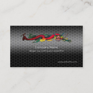 Flying Dragon logo, Metallic-look template Business Card