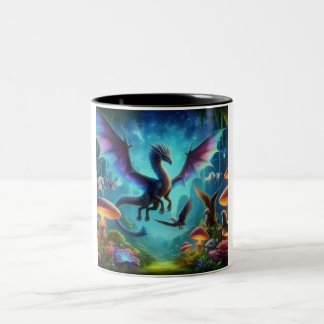 Flying Dragon Multicolor Two-Tone Coffee Mug